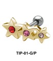 Tri Star Helix Ear Piercing TIP-01
