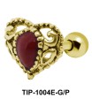 Heart Shaped Helix Ear Piercing TIP-1004E