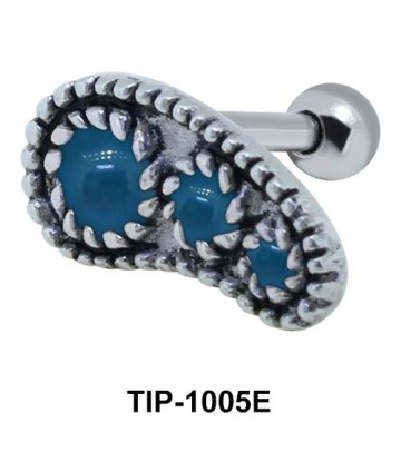 Stone Set Foot Shape Helix Ear Piercing TIP-1005E