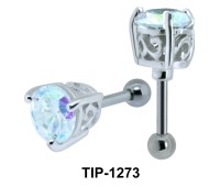 Ear Piercing with Round Cut Stone TIP-1273 