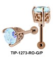 Ear Piercing with Round Cut Stone TIP-1273 