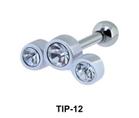 3 Stoned Helix Piercing TIP-12