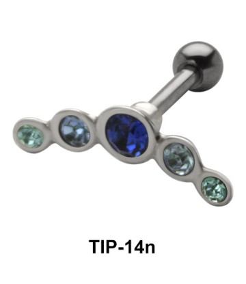 Blue Stones Helix Ear Piercing TIP-14n