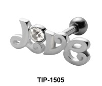 Stone Set Love Shaped Helix Piercing TIP-1505