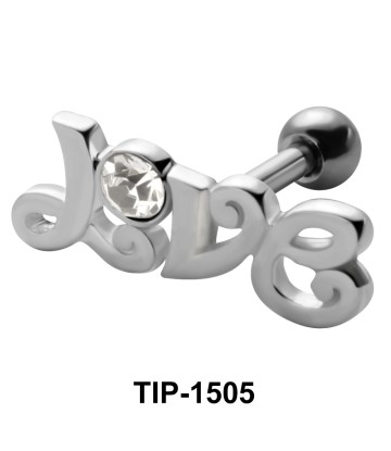 Stone Set Love Shaped Helix Piercing TIP-1505