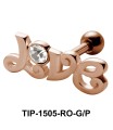 Stone Set Love Shaped Helix Piercing TIP-1505