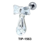 Pear Stone Dangling from Bow Piercing TIP-1563