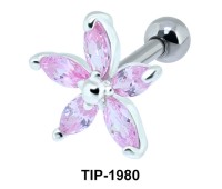 Floral Stone Helix Ear Piercing TIP-1980