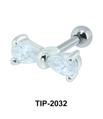 Stone Bow Helix Ear Piercing TIP-2032