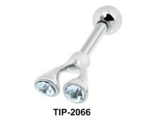 Twin Stones Helix Silver Points Line TIP-2066