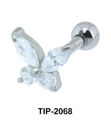 4 Stoned Helix Ear Piercing Romantic Line TIP-2068