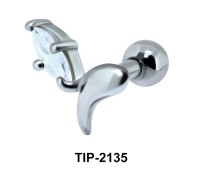 Pear Cut Stone Helix Ear Piercing TIP-2135