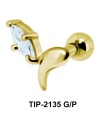 Pear Cut Stone Helix Ear Piercing TIP-2135
