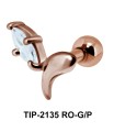 Pear Cut Stone Helix Ear Piercing TIP-2135