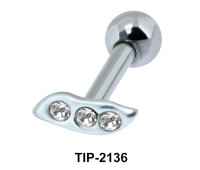 Multistone Leaf Helix Ear Piercing TIP-2136