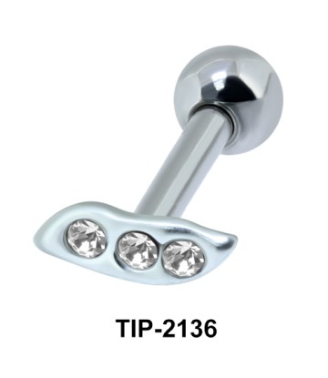 Multistone Leaf Helix Ear Piercing TIP-2136