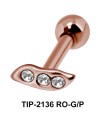 Multistone Leaf Helix Ear Piercing TIP-2136