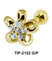 Flower with Stones Helix Ear Piercing TIP-2152