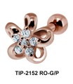 Flower with Stones Helix Ear Piercing TIP-2152