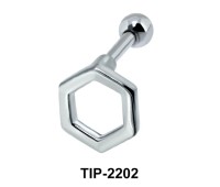 Hollow Hexagon Helix Ear Piercing TIP-2202