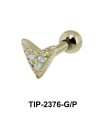Heart Shaped with Stones Helix Piercing TIP-2376