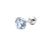 Round CZ Stone Silver Helix Ear TIP-2517