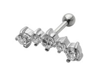 Crystal Stones Helix Ear Piercing TIP-253-CR