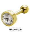 Bezel Set Round Stone Helix TIP-261PT