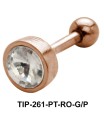 Bezel Set Round Stone Helix TIP-261PT