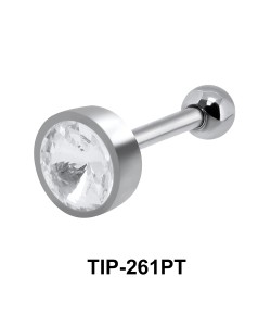 Bezel Set Round Stone Helix TIP-261PT
