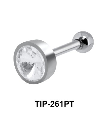Bezel Set Round Stone Helix TIP-261PT