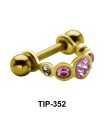 Multistoned Upper Ear Cartilage Mini Shields TIP-352