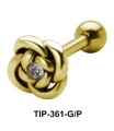 Stone Set Flower Shaped Helix Piercing TIP-361
