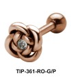 Stone Set Flower Shaped Helix Piercing TIP-361
