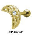 Half Moon Stone Set Helix Piercing TIP-365
