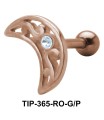 Half Moon Stone Set Helix Piercing TIP-365