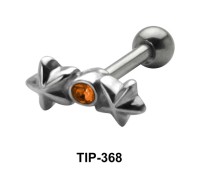 Stone Set Flowery Design Helix Piercing TIP-368