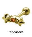 Stone Set Flowery Design Helix Piercing TIP-368