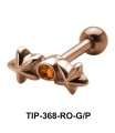 Stone Set Flowery Design Helix Piercing TIP-368