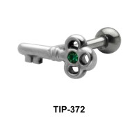 Stone Set Key Shaped Helix Piercing TIP-372