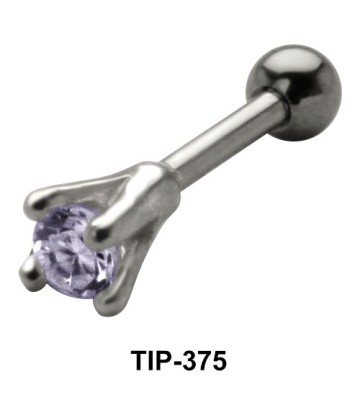 Prong Set Round Stone Helix Ear Piercing TIP-375