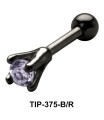 Prong Set Round Stone Helix Ear Piercing TIP-375