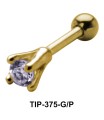 Prong Set Round Stone Helix Ear Piercing TIP-375