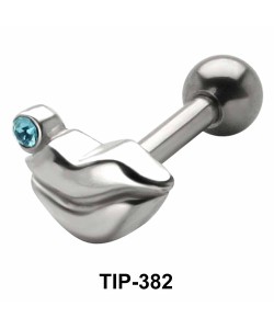 Stone Set Lips Shaped Helix Piercing TIP-382