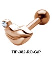 Stone Set Lips Shaped Helix Piercing TIP-382