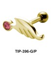 Stone Set Wing Shaped Helix Piercing TIP-396