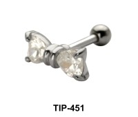 Stone Set Bow Shaped Helix TIP-451