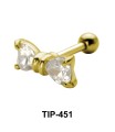 Stone Set Bow Shaped Helix TIP-451