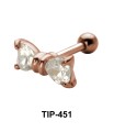 Stone Set Bow Shaped Helix TIP-451