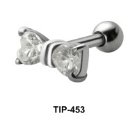 Stone Set Bow Shaped Helix TIP-453